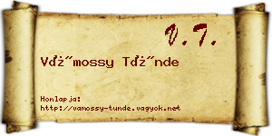 Vámossy Tünde névjegykártya